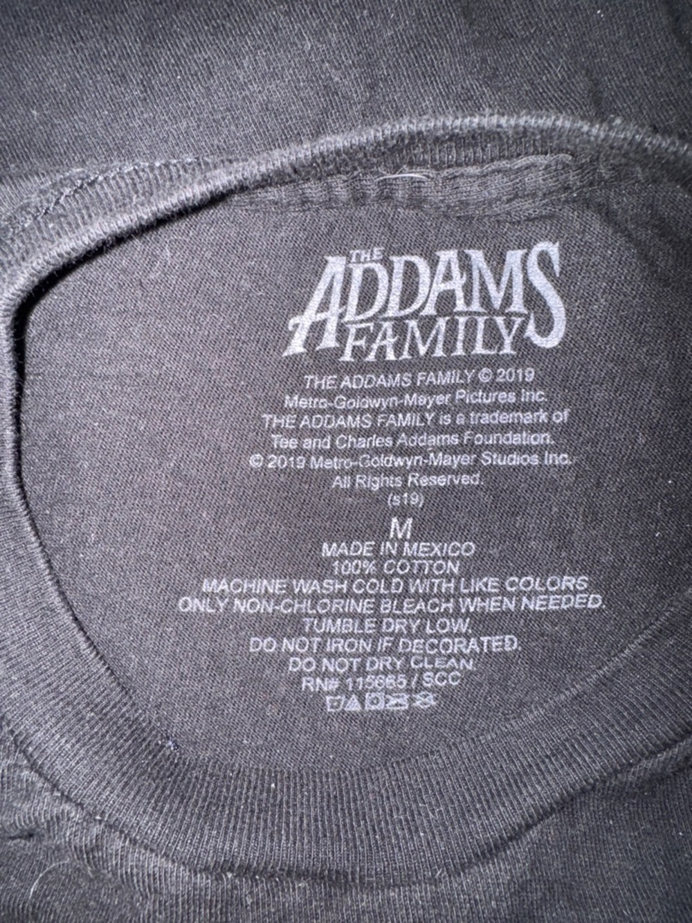 2019 MGM The Addams Family Portrait Graphic T-Shirt Boys Medium 100% Cotton - Picture 2 of 4